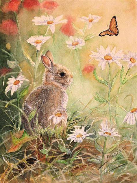 Easter Bunny Painting by Patricia Pushaw