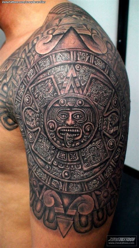 Tatuaje de Aztecas, Calendarios, Mayas - ZonaTattoos.com | Mayas y aztecas, Tatuajes mayas ...