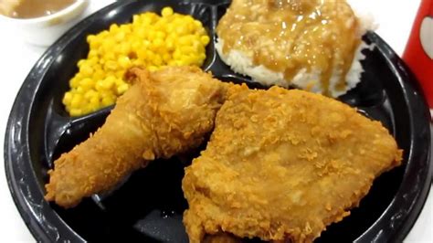 Jollibee Chickenjoy Fried Chicken Corn Rice Gravy @ Waipahu Shopping Plaza Oahu Hawaii - YouTube