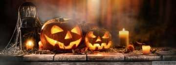 Halloween Pumpkins with Candles Facebook Cover Photo