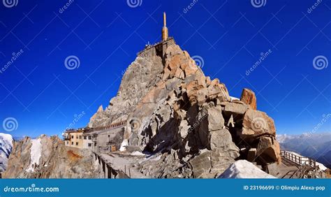 Aiguille Du Midi Summit Needle Tower Stock Image - Image of france ...