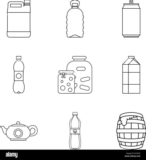 Draft beer icons set, outline style Stock Vector Image & Art - Alamy