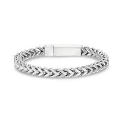 6mm Stainless Steel Mens Franco Link Engravable Bracelet - Gift for Him