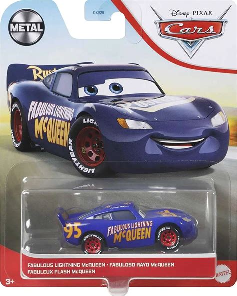 Disney Pixar Cars Cars 3 Metal Fabulous Lightning McQueen 155 Diecast Car Mattel Toys - ToyWiz