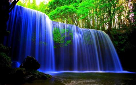 Blue Waterfall Background