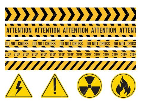 Premium Vector | Vector Danger ribbon sign set on white background