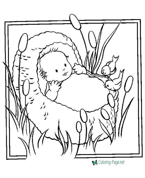 Christian Coloring Pages Baby Moses