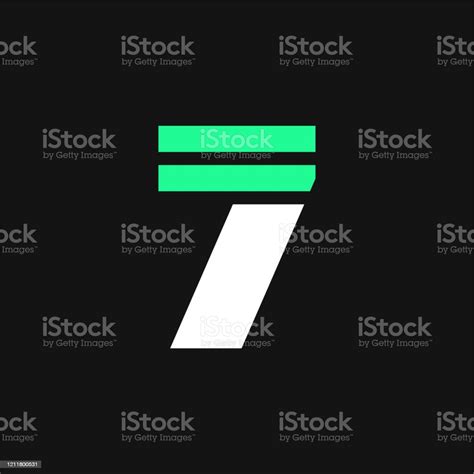 Green Lines Geometric Vector Logo Number 7 Stock Illustration ...