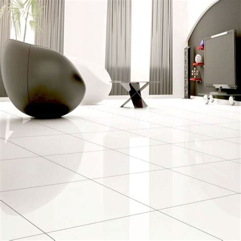 Rectified White Gloss Porcelain Floor Tile