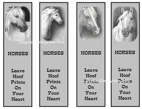 Printable Horse Bookmarks HORSES in Pencil Party Favors: - Etsy