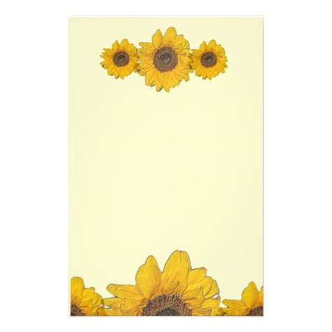 sunflower trio stationery | Zazzle