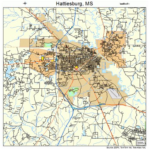 Hattiesburg Mississippi Street Map 2831020