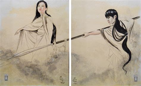 Izanami and Izanagi: Pair of Original 16x20 Paintings by Jaime