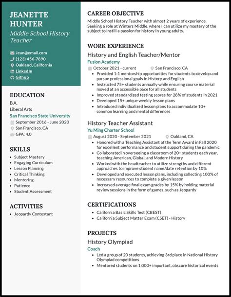 Elementary Teacher Resume, Teaching Resume, Teaching Jobs, Teacher Resume Examples, Resume ...