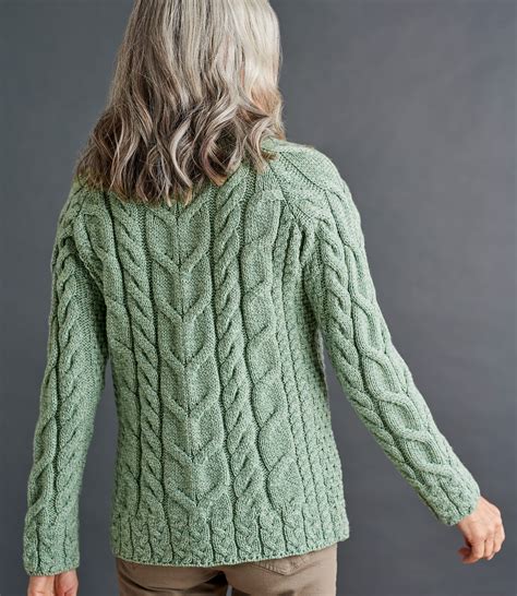 Seafoam Green | Womens Merino Super Soft Crew Neck Cable Sweater ...