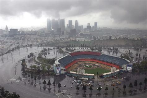 No, Dodger Stadium didn't flood. That's just a reflection