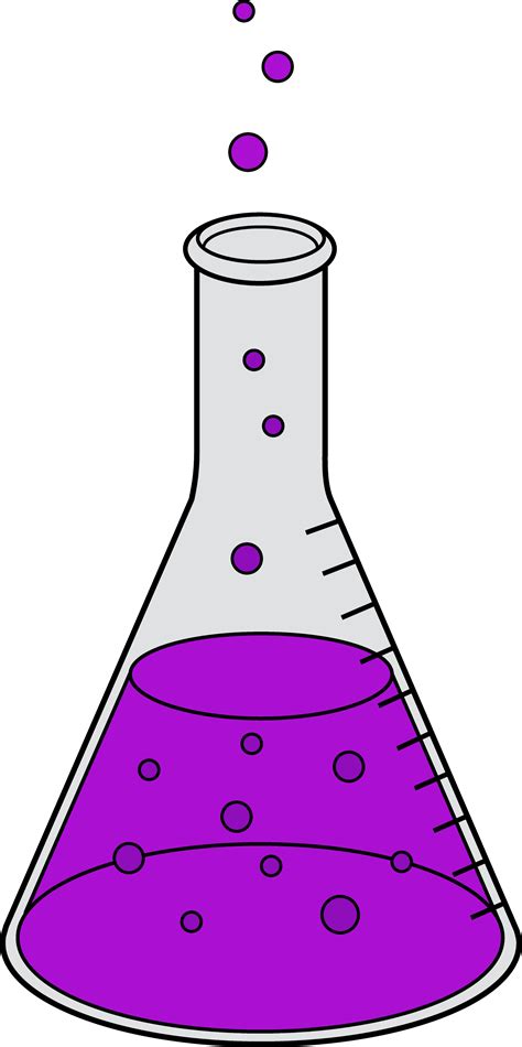 Science Flask With Purple Chemical - Free Clip Art