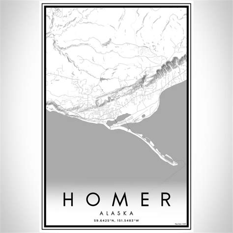 Homer - Alaska Map Print in Classic — JACE Maps