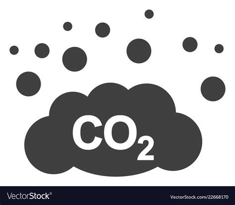 Co2 gas emission flat icon symbol Royalty Free Vector Image