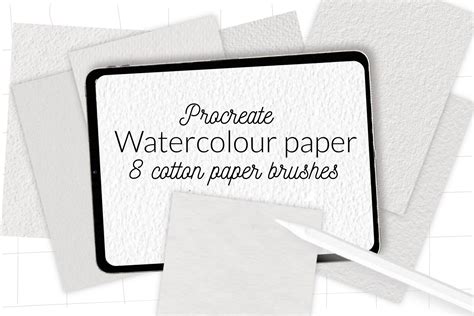 Procreate watercolor paper texture brushes. Cotton paper brushes for P ...