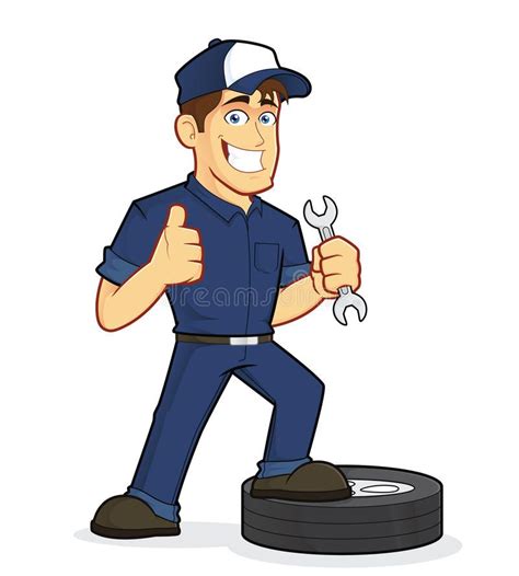 Auto Mechanic. Clipart picture of an auto mechanic cartoon character ...