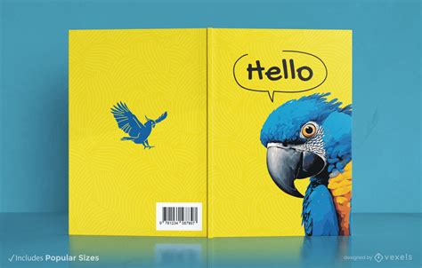 Blue Parrot Book Cover Design KDP Vector Download