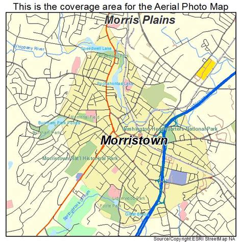 Aerial Photography Map of Morristown, NJ New Jersey