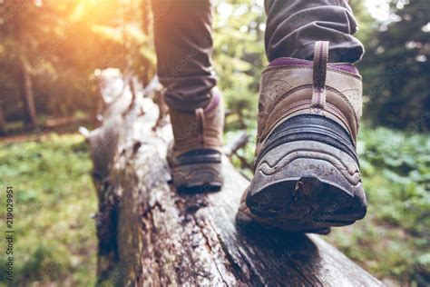 a hiking boots Stock Photo | Adobe Stock