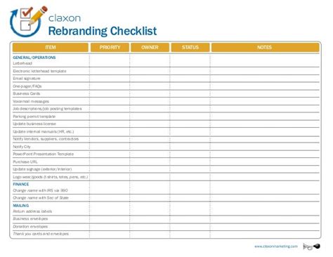 Rebranding Checklist