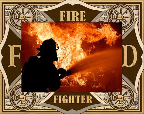 Firefighter Laser Engraved Wood Picture Frame