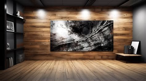 An Empty Room With A Large Black Painting Background, 3d Illustration, Background With A Wide ...