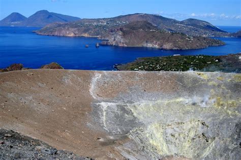 Volcano in Aeolian Islands stock image. Image of activity - 3227981