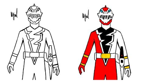 HOW TO DRAW RED RANGER FROM POWER RANGERS DINO FURY - YouTube