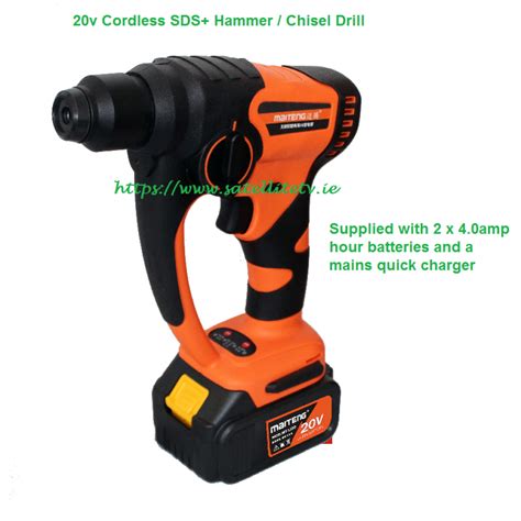 20V Cordless SDS + Hammer Drill - €185 - 2 x Li-ion Batteries ...