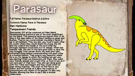 The Creatures of Paleo: Parasaurolophus pulchra - YouTube