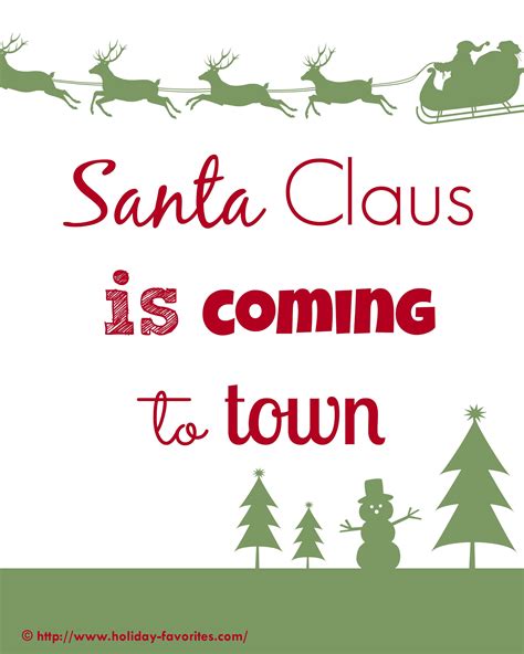 santa claus is coming to town sign | Holiday Favorites