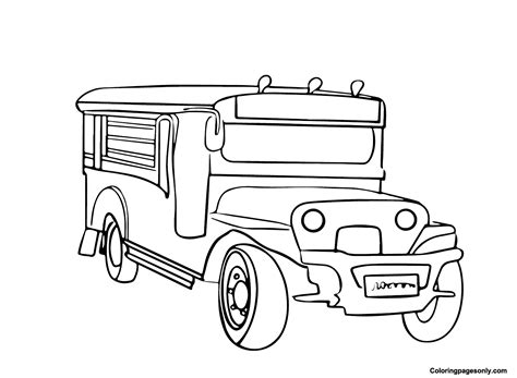 Printable Jeepney Coloring Page - Free Printable Coloring Pages