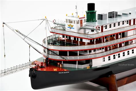 Delta Queen Steamboat Handcrafted Wooden Model Ship | SavyBoat