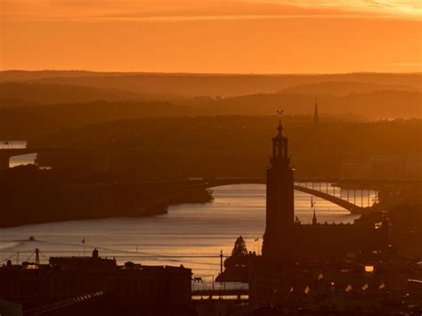 Premium Photo | Silhouette of city at sunset