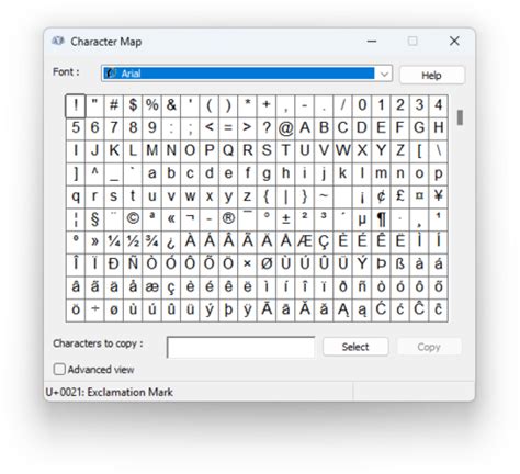 Character Map In Windows 11