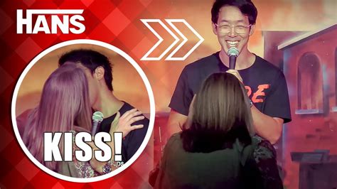 Comedian Hans Kisses Woman Live on Stage! - YouTube