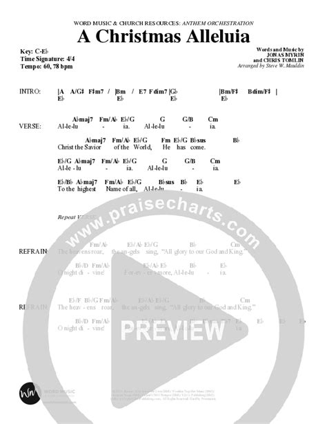 A Christmas Alleluia (Choral Anthem SATB) Chords PDF (Word Music Choral ...