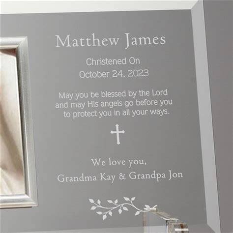 Engraved Glass Personalized Christening Picture Frames