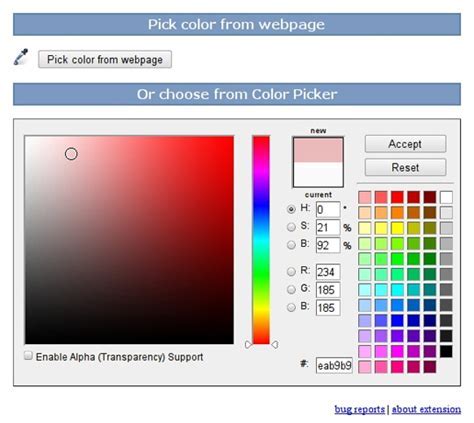 Hex Color Picker Chrome Extension – Warehouse of Ideas