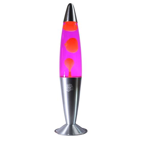 Buy 16.3" Silver Base Lava Lamp- Pink Water & Yellow Wax at ...