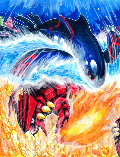 Kyogre VS Groudon Print - Etsy