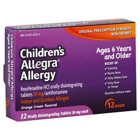 Allegra® Children's Allergy, 12 Hour, Indoor and Outdoor, Original ...