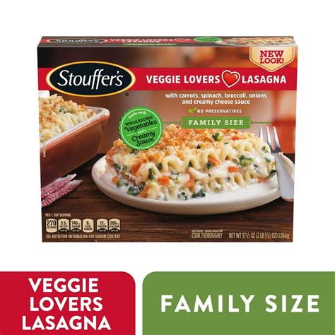 Stouffer's Family Size Veggie Lovers Lasagna Frozen Meal 37.5 oz. - Walmart.com - Walmart.com