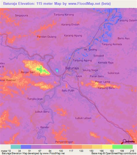 Elevation of Baturaja,Indonesia Elevation Map, Topography, Contour