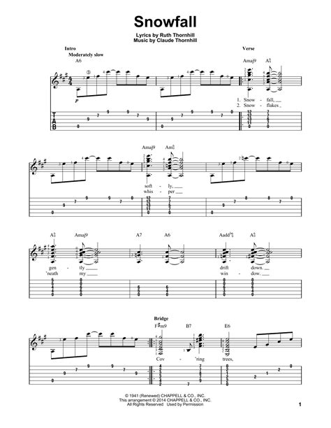 Snowfall by Tony Bennett - Easy Guitar Tab - Guitar Instructor